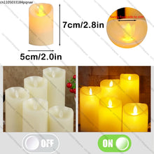 Load image into Gallery viewer, 10-120pcs Flameless Fake Candle LED Flickering Candles Battery Operated LED Pillar Candles for Wedding Halloween Decor Party