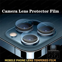 Load image into Gallery viewer, 3PCS Lens Protective Glass For iPhone 14 Pro Max 13 12 11 Pro Max Camera Protector for iPhone 13 12 14 Plus 14 pro Lens Glass Premium Tempered Glass Circle Film