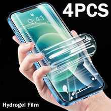 Load image into Gallery viewer, 4PCS Hydrogel Film for iPhone 13 12 11 Pro Max Mini Screen Protector for iPhone XR XS Max X SE 2020 7 8 6S Plus 6 Tempered Glass Film Anti-Scratch 9H HD Screen Protector for iPhone