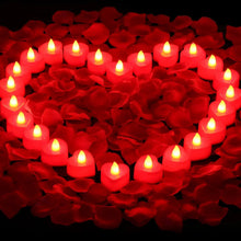 Load image into Gallery viewer, 24PCS LED Candle Tea Lights Battery Operated Red Shells Romantic Decoration Flameless Wedding Party Use