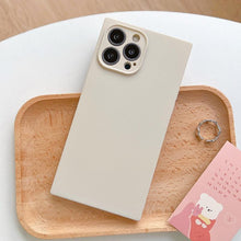 将图片加载到图库查看器,Fashion Candy Color Square Soft Silicone Phone Case For iPhone 13 11 12 Pro Max Bumper Shockproof Cover Square Silicone Camera Case Ultra Thin Lightweight Silky Soft Case Compatible with iPhone