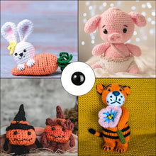 Load image into Gallery viewer, Black Plastic Safety Eyes - 5-20mm (50/100PCS) for DIY Toys, Amigurumi & Crafts