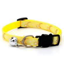 Load image into Gallery viewer, Cat Collar with Bell – Adjustable Star & Moon Pet Necklace