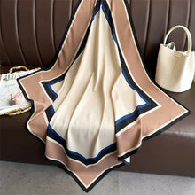 Load image into Gallery viewer, 90x90cm Square Silk-Feel Scarf – Luxury Women’s Shawl & Head Wrap