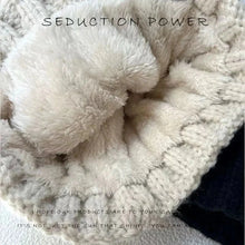 Load image into Gallery viewer, New Winter Twist Knitting Hat For Women Fur Pompom Thick Plush Cap Beanie Solid Color Ladies Warm Ski Snow Skullies Beanies