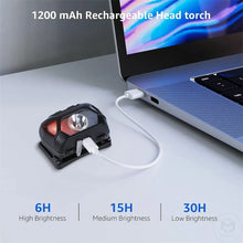 Load image into Gallery viewer, 6 Modes Usb Rechargeable Headlamp IPX4 Waterproof Headlight Flashlights LED Head Lamp With Red Green Light For Outdoor Fishing
