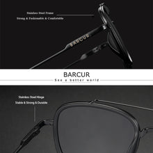 Load image into Gallery viewer, BARCUR Cool Oval Double Beam Fashion Sunglasses for Women & Men Polarized Sunshade UV400 Protection Trendy Outdoor Eyewear with Exclusive White Brand Gift Box for Summer