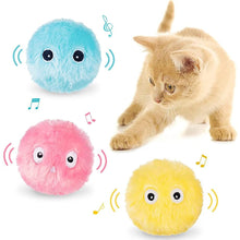 Load image into Gallery viewer, Smart Fluffy Plush Cat Ball Toys Interactive Chirping Balls Cat Kicker Toys 3 Lifelike Sounds Fun Kitty Kitten Toys Interactive Electric Cat Ball with Sound