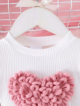 Load image into Gallery viewer, 2PCS Winter Outfit for Girls – Cute Bubble Sleeve Top & Pink Skirt Set