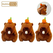 Load image into Gallery viewer, Plush Capybara Keychain – Cute Persimmon Wagging Tail Pendant Toy
