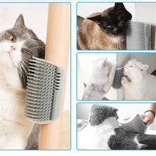 Load image into Gallery viewer, Cat Corner Brush Comb Massager with Catnip β Self-Grooming Wall Arch Scratcher & Hair Removal Tool for Cats