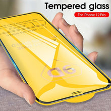 Load image into Gallery viewer, 9D Full Cover Protective Glass For iphone 12 X XS XR 6 6S 7 8 Plus Tempered Film Iphone 14 11 13 Pro Max Screen Protector Glass Shatterproof Protection Easy Install Bubble Free Crystal Clear Protective Film