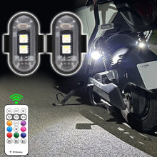 Load image into Gallery viewer, 1-6PCS Wireless LED Drone Strobe Light for Motorcycle Car Bike Remote Control Warning Light Indicator Light USB Charging 8Colors
