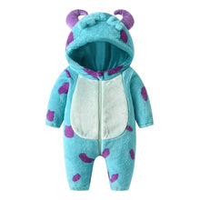 Load image into Gallery viewer, Baby Horn Hooded Fleece Jumpsuit Snowsuit β Warm Winter Outwear for Boys and Girls