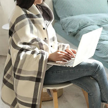 Load image into Gallery viewer, Double-Layer Tartan Plaid Blanket Scarf β Warm Winter Shawl for Women