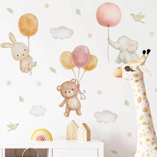 将图片加载到图库查看器,Pink Cartoon Bear Wall Stickers for Kids & Nursery Room Decor