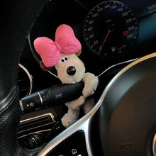 Load image into Gallery viewer, Plush Puppy Car Wiper Decoration - Kawaii Bowknot Dog Ornament for Auto Interior Accessories