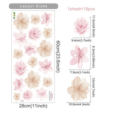Load image into Gallery viewer, Boho Flowers Wall Stickers Child Watercolor Bedroom Living Room Home Decor Art Eco-frienly Removable Decals PVC Murals