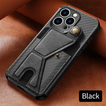 Load image into Gallery viewer, Men Green Wallet Flip Card Holder Phone Case For Iphone 13 12 Mini 14 11 Pro Xs Max Xr X Luxurious Leather Cover Mobile Phone Case With Card Compartment And Kickstand Elegant Iphone Magnetic Case