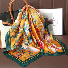 Load image into Gallery viewer, Luxury Satin Silk Square Scarf – Shawl, Hijab & Fashion Wrap 2023