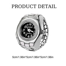 将图片加载到图库查看器,Vintage Punk Finger Watch Mini Elastic Strap Alloy Watches Couple Rings Jewelry Clock Retro Roman Quartz Watch Ring Women Girls