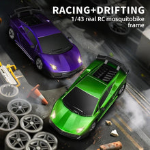 Load image into Gallery viewer, 4WD RC Drift Racing Car - 1/43 Mini High-Speed Electric Car with Gyroscope, Realistic Lights, Remote Control Toy for Kids & Adults
