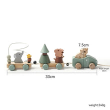 Load image into Gallery viewer, Wooden Train Birthday Toy Montessori Baby Learning
