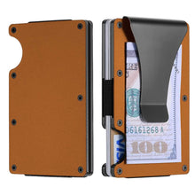 Load image into Gallery viewer, RFID Blocking Minimalist Scratch Resistant Slim Credit Card Holder Wallet with Easily Removable Money Clip