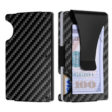 Load image into Gallery viewer, RFID Blocking Minimalist Scratch Resistant Slim Credit Card Holder Wallet with Easily Removable Money Clip