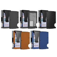 Load image into Gallery viewer, RFID Blocking Minimalist Scratch Resistant Slim Credit Card Holder Wallet with Easily Removable Money Clip