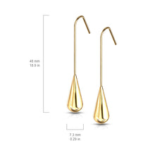 Load image into Gallery viewer, Elongated Teardrop Dangle Stainless Steel Hook Earrings