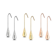 Load image into Gallery viewer, Elongated Teardrop Dangle Stainless Steel Hook Earrings