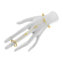将图片加载到图库查看器,14K Yellow Gold 1/4 Cttw Diamond Ring and Bracelet Hand Chain (G-H Color, SI1-SI2 Clarity) - 7"