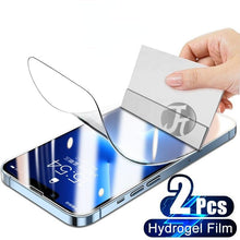 Load image into Gallery viewer, 2PCS Hydrogel Silicone Screen Protector Full Glue Cover Sticker Film For iPhone 12 XS Max XR For iphone 13 X 7 8 6S 11 pro max Hydrogel Protective Film Transparent Soft Screen Protectors