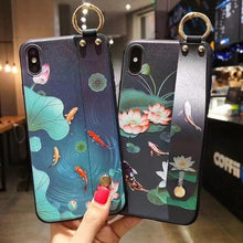 Load image into Gallery viewer, Cartoon Cute Cat Wrist Strap Soft Phone Case For Iphone 13 11 12 14 Pro Max X Xr Xs Max Se 2020 7 8 Plus 14plus Holder Cover Thanksgiving Cute Cats Silicone Case For Iphone