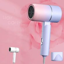 Load image into Gallery viewer, Folding Hairdryer With Carrying Bag Hot Air Anion Hair Care For Home MIni Travel Hair Dryer Blow Drier Portable Hair Brush Dryer
