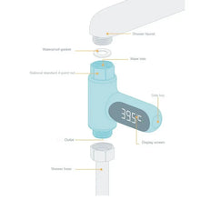 Load image into Gallery viewer, LED Display Shower Water Thermometer Self Powered