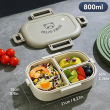 Load image into Gallery viewer, 3-Compartment 800ml Lunch Box – Portable Microwaveable Bento Container