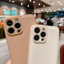 将图片加载到图库查看器,Trendy Slim Leather Case with Full Protection Luxury Leather Textured Case for iPhone 11 12 13 Soft Shockproof Cover Leather Case Compatible with iPhone 12 13 Pro Max Elegant Phone Case