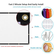 将图片加载到图库查看器,16:9 Portable Projector Screen Simple Projector Curtain 72/84/100/120/150 inch HD Display Screen Home Cinema Theater Movie Home