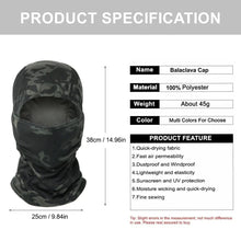 Load image into Gallery viewer, Camouflage Balaclava Hat Full Face Ski Mask