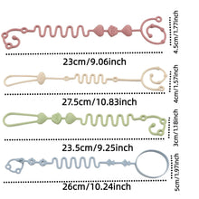 Load image into Gallery viewer, 4PCS Adjustable Silicone Pacifier Chain Set | Safe Teether Toys for Baby Crib, High Chair & Gift Set – Beige