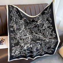 Load image into Gallery viewer, 90x90cm Square Silk-Feel Scarf – Luxury Women’s Shawl & Head Wrap