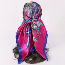 Load image into Gallery viewer, Satin Square Scarf – Elegant 2025 Print Hijab, Shawl & Hair Wrap