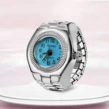 将图片加载到图库查看器,Vintage Punk Finger Watch Mini Elastic Strap Alloy Watches Couple Rings Jewelry Clock Retro Roman Quartz Watch Ring Women Girls