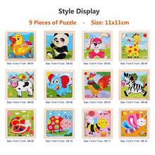 将图片加载到图库查看器,11cm/4.33in Kids Wooden Jigsaw Puzzle Games Cartoon Animal Vehicle Pattern Children Montessori Educational Toys