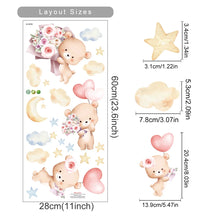 将图片加载到图库查看器,Pink Cartoon Bear Wall Stickers for Kids & Nursery Room Decor