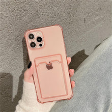 将图片加载到图库查看器,Transparent Card Slot Holder Case for iPhone 13 11 12 14 Pro Max Mini Clear Shockproof Soft Wallet Cover Clear Phone Case with Card Holder Slim Protective Soft Shock Absorbing Case with Card Holder