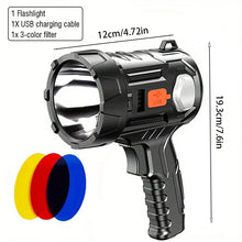 Load image into Gallery viewer, Rechargeable Spotlight 900000 Lumens Led Spot Lights Handheld Large Flashlight Super Bright Outdoor Solar Spotlights Searchlight