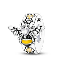 将图片加载到图库查看器,100% 925 Sterling Silver Rainbow Zircon Butterfly Dragon Silicone Stopper Charms - Colorful Beads for DIY Bracelets, Customizable Jewelry for All Occasions